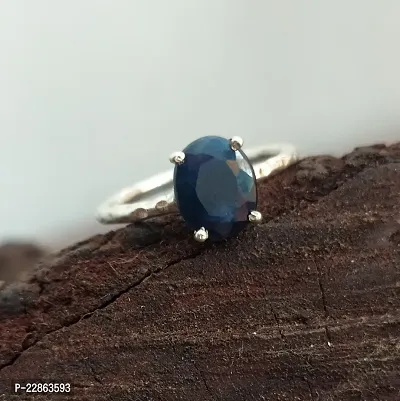 Original  BlueSapphire Neelam Gem Stone With Leb Certificate Brass Sapphire Ring