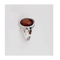 Gomed Ring stone Hessonite precious stone Certified For unisex Stone Garnet  Silver Plated Ring.-thumb1