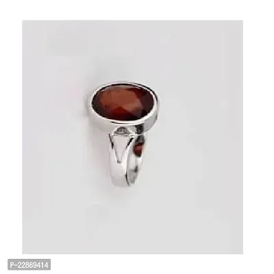 Gomed Ring stone Hessonite precious stone Certified For unisex Stone Garnet  Silver Plated Ring.-thumb2