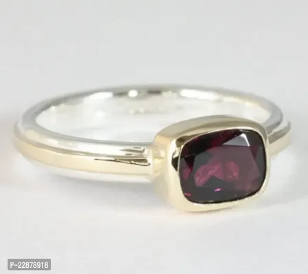 Gomed Ring stone Hessonite precious stone Certified For unisex Stone Garnet  Silver Plated Ring.