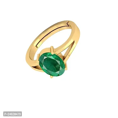 Natural panna Ring greem stone emerald ring 100% original  certified Stone Emerald Gold Plated Ring