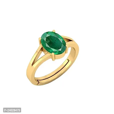 Natural panna Ring greem stone emerald ring 100% original  certified Stone Emerald Gold Plated Ring-thumb2