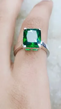 Emerald Ring With Natural Stone Stone Emerald Silver Plated Ring Special price-thumb2