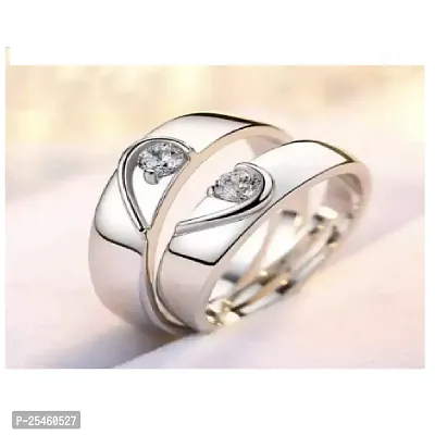 Romantic Lover's Adjustable Silver Plated Adjustable Metal Platinum Plated Ring.