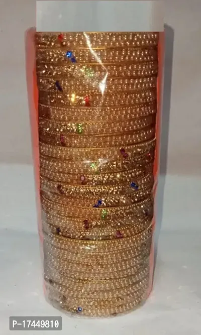 Elegant Golden Glass Bangles For Women