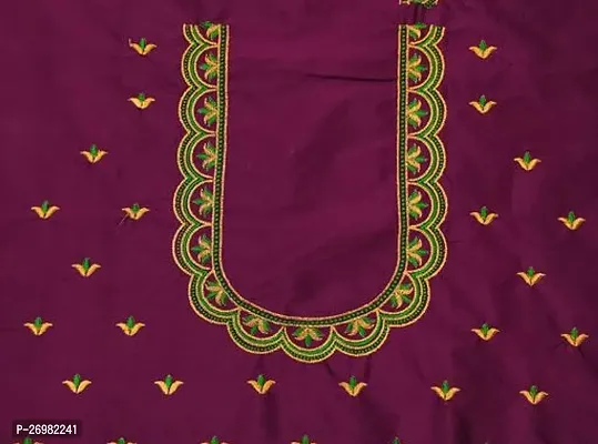 Reliable Purple Silk Embroidered Unstitched Blouses For Women 1 Mtr