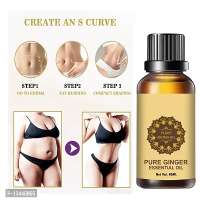 Ginger Essential Oil | Ginger Oil Fat Loss | Fat Burning Oil, Slimming Oil, Fat Burner,Anti Cellulite And Skin Toning Slimming Oil For Stomach, Hips And Thigh Fat Loss-thumb0