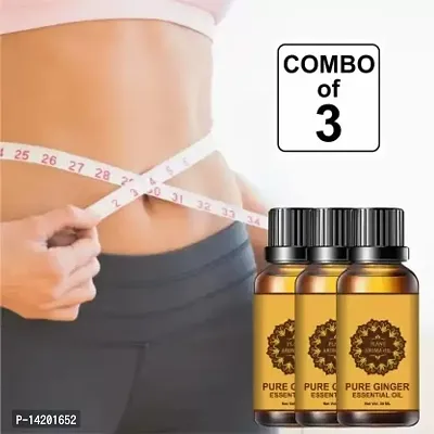 Ginger Essential Oil Skin Toning Slimming Oil For Stomach, Hips And Thigh Fat Loss Pack Of 3-thumb0