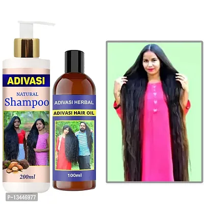 Adivasi Bhringraj Advasi_Bhringraj Herbal Hair Shampoo Hair Shampoo With Oil 200Ml+100Ml Pack Of 2-thumb0