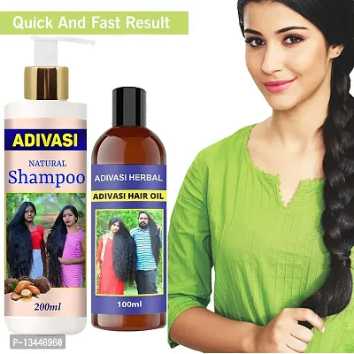 Adivasi Neelambari Ayurvedic Herbal Hair Growth Shampoo With Oil 200Ml+100Ml Pack Of 2-thumb0