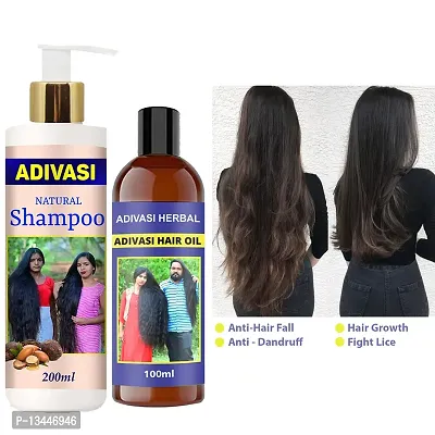 Adivasi Neelambari Hair Care Pure Ayurveda Herbal Shampoo With Oil 200Ml+100Ml Pack Of 2