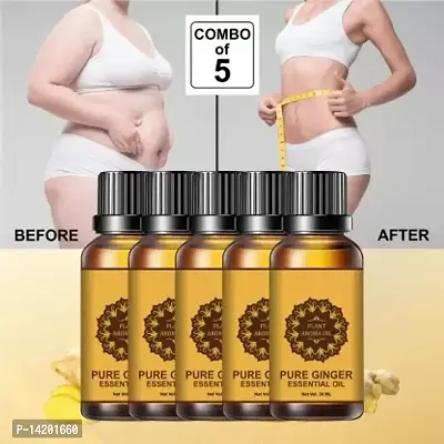 Ginger Essential Oil | Ginger Oil Fat Loss | nbsp;Fat Loss Slimming Weight Loss Body Fitness Oil Pack Of 5
