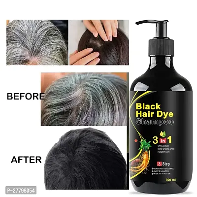 Herbal 3 in 1 original Hair Dye Instant Black Hair Shampoo for Women Men Organic Shampoo Herbal 3 in 1 Hair Dye Instant Black Hair Shampoo 100% Coverage Shampoo 300ml - 1-thumb0