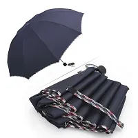 KEKEMI 3 Fold Manual Plain Sun  Rain Umbrella for Men  Women (Pack of 1)-thumb1