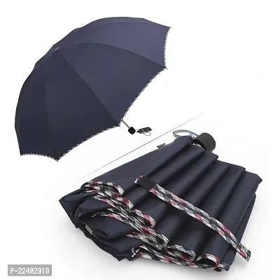 KEKEMI 3 Fold Manual Plain Sun  Rain Umbrella for Men  Women (Pack of 1)-thumb2