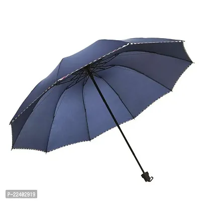 KEKEMI 3 Fold Manual Plain Sun  Rain Umbrella for Men  Women (Pack of 1)-thumb0