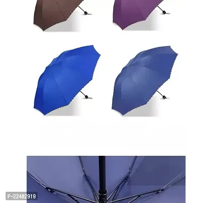 KEKEMI 3 Fold Manual Plain Sun  Rain Umbrella for Men  Women (Pack of 1)-thumb3