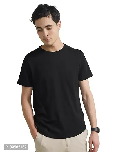 Mens Regular Fit Half Sleeve Plain Solid Casual Wear Round Neck T Shirt-thumb0