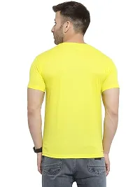 Polyster Round Neck Plain T shirt Yellow-thumb2