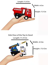 Gift Box Made Plastic Small Size Pullback Toys for Kids | Small Size Toys | USE AS SHOWPIECES | Toys for Boys |(2 Combo Offer) (Dumper Truck-AL Crane)-thumb3