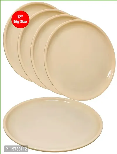 Miniature Mart Elegent Pack Of 2 Pcs Big Size 12? Inch (30 Cm Large SIze) 7 MM Thickness Heavy Duty Dinner Plates | Round Dining Plate Perfect For Family , Wedding , Party , Get-together , Gifting , Catering (2)-thumb2