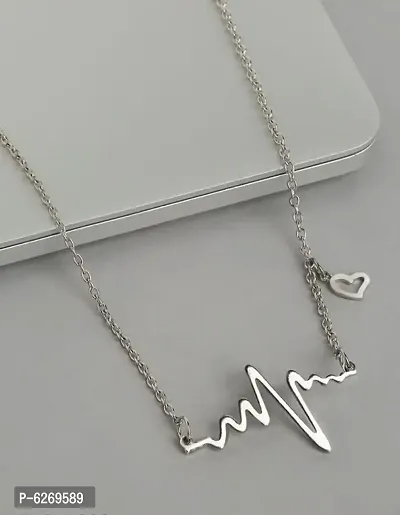 Elegant Alloy Heartbeat Chain For Girls And Women-thumb2