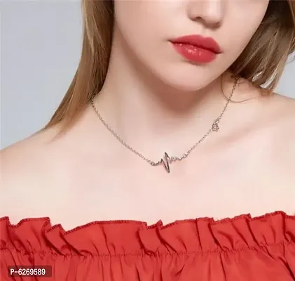 Elegant Alloy Heartbeat Chain For Girls And Women-thumb0