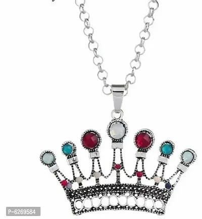 Elegant Alloy Heavy Crown Unisex Necklace-thumb0