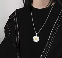 Elegant Alloy Sunflower Necklace For Women And Girls-thumb1