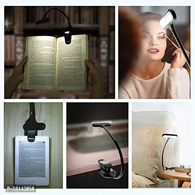 CARTBURG Night Lamp - Adjustable Lightweight Flexible Reading Lamp Arm Eye-Care Night Reading Clip On Bed Light Perfect for Bookworms Kids, Adults, Flexible Arm for Home, Office  Travel (Black)-thumb0