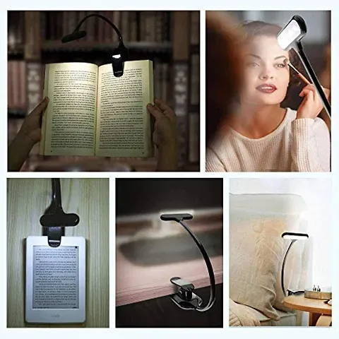 CARTBURG Night Lamp - Adjustable Lightweight Flexible Reading Lamp Arm Eye-Care Night Reading Clip On Bed Light Perfect for Bookworms Kids, Adults, Flexible Arm for Home, Office  Travel (Black)
