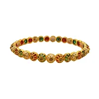 OMORFO Gold Plated Traditional Rajwadi Jewellery Inspired Ethnic Filigree Style Four Piece Bangles/Kada/Festive Bangles for Women and Girls-thumb2