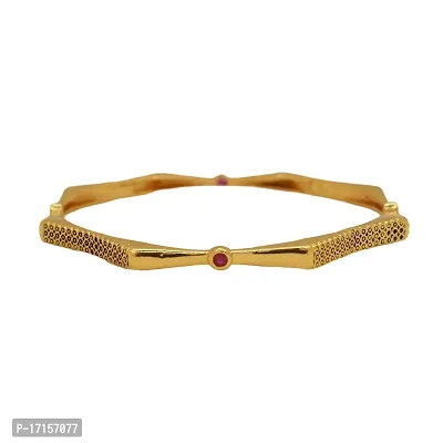 OMORFO Gold Plated Traditional Rajwadi Jewellery Inspired Ethnic Filigree Style Bangles/Kada/Festive Bangles for Women and Girls-thumb2