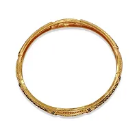 OMORFO Gold Plated Traditional Rajwadi Jewellery Inspired Ethnic Filigree Style Bangles/Kada/Festive Bangles for Women and Girls-thumb2