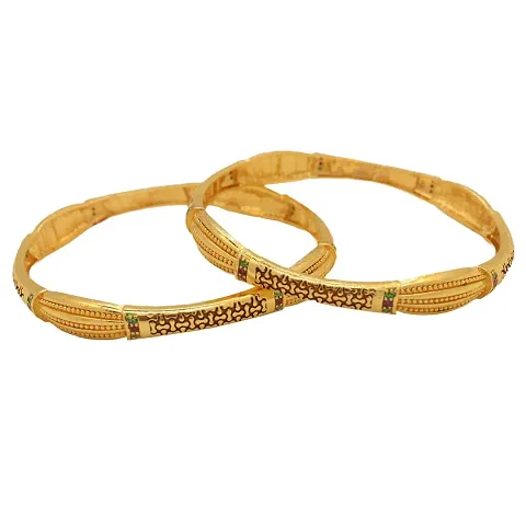 Set of 2 Traditional Plated Bangles for Women