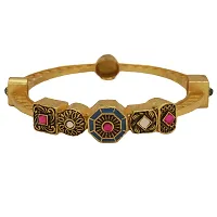 OMORFO Gold Plated Traditional Rajwadi Jewellery Inspired Ethnic Filigree Style Bangles/Kada/Festive Bangles for Women and Girls-thumb2