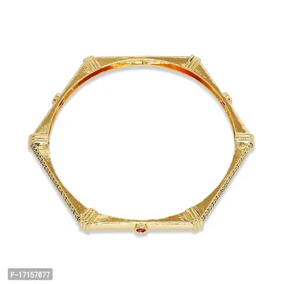 OMORFO Gold Plated Traditional Rajwadi Jewellery Inspired Ethnic Filigree Style Bangles/Kada/Festive Bangles for Women and Girls-thumb4