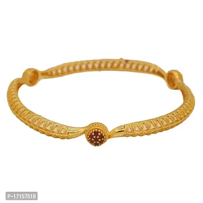 OMORFO Gold Plated Traditional Rajwadi Jewellery Inspired Ethnic Filigree Style Bangles/Kada/Festive Bangles for Women and Girls-thumb2