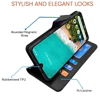 Leather Finish Flip Back Cover For Vivo Y30 / Vivo Y50 Inside Pockets And Inbuilt Stand - Wallet Style - Magnet Closure Vivo Y30 / Vivo Y50 Flip Back Case-thumb3