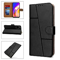 Leather Finish Flip Back Cover For Vivo Y30 / Vivo Y50 Inside Pockets And Inbuilt Stand - Wallet Style - Magnet Closure Vivo Y30 / Vivo Y50 Flip Back Case-thumb1