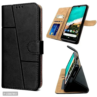 Leather Finish Flip Back Cover For Vivo Y30 / Vivo Y50 Inside Pockets And Inbuilt Stand - Wallet Style - Magnet Closure Vivo Y30 / Vivo Y50 Flip Back Case-thumb3