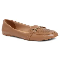 Elegant Beige Synthetic Leather Bellies For Women-thumb1