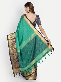 Koladiya Enterprise Women's Kajal Cotton Silk Woven Mysore Saree with Unstitched Blouse Piece (Green)-thumb1