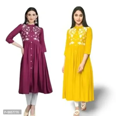 Trendy Women Rayon Kurta pack of 2-thumb0