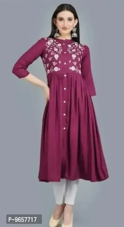 Trendy Women Rayon Kurta-thumb0