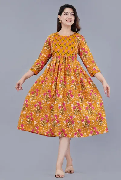 Flared Kurti Gown Floral Print