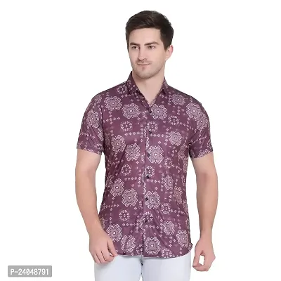 SL FASHION Funky Printed Shirt for Men Half Sleeves (X-Large, PURPUL Shirt)