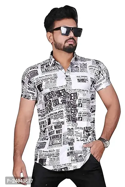 Hmkm Men's Casual Shirts for Active Wear. (X-Large, White Paper)-thumb2