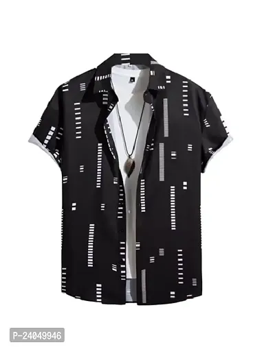 SL FASHION Funky Printed Shirt for Men Half Sleeves (X-Large, Black Box)-thumb0