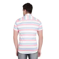 SL FASHION Funky Printed Shirt for Men Half Sleeves (X-Large, Pink LINE)-thumb2